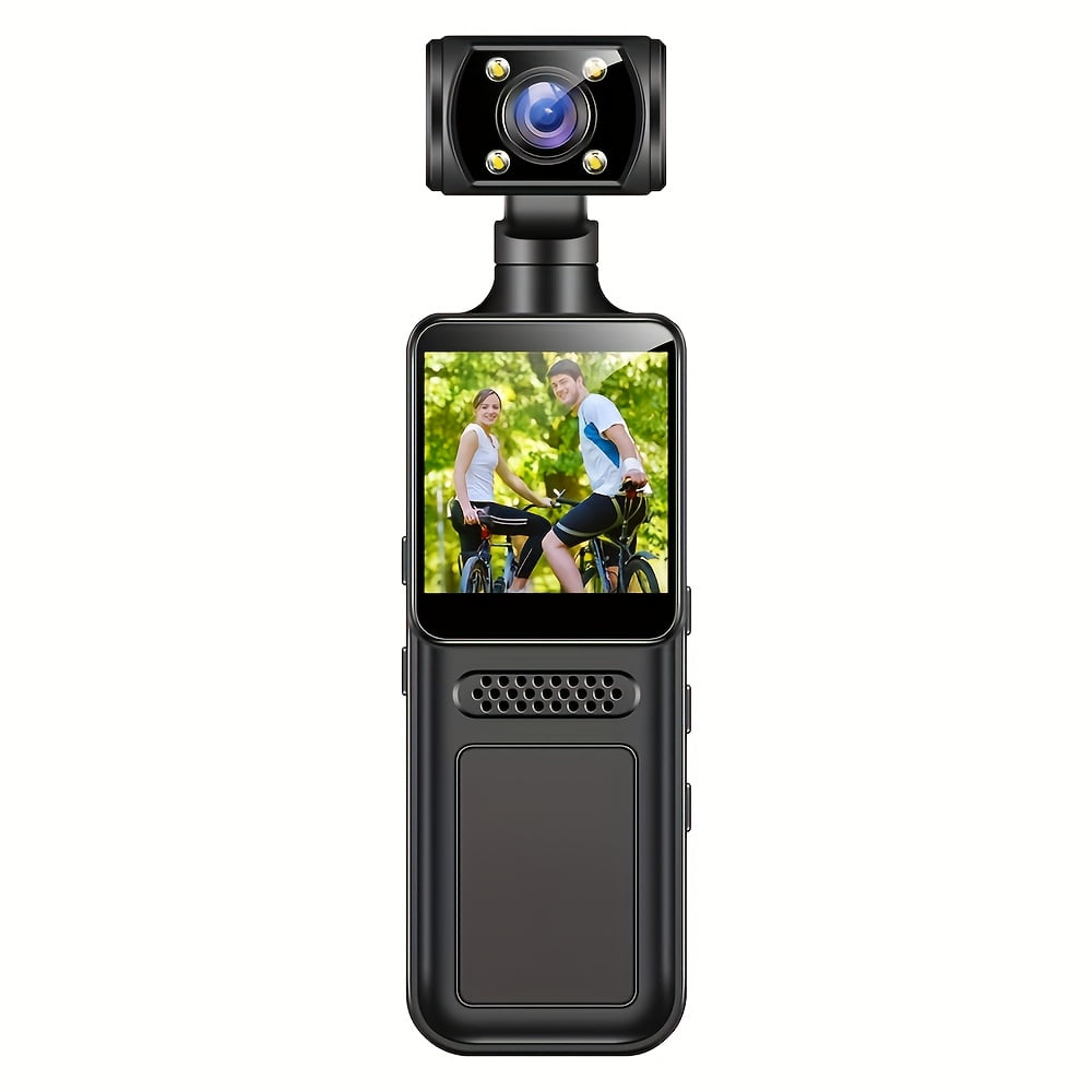 4K WiFi Mini Camera for Vlogging & Sports - 180° Rotatable Wide-Angle Stabilized Camcorder, TF Card Recording, Auto-Exposure, Portable YouTube/TikTok Video Recorder
