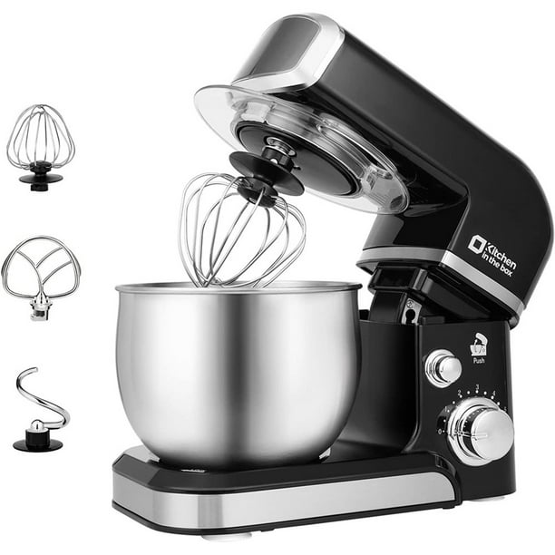 Stand Mixer, 3.2Qt Small Food Mixer, 6-Speed Lightweight Kitchen Mixer Everyday Use with Whisk, Hook, Flat Whisk (Black) - Walmart.com