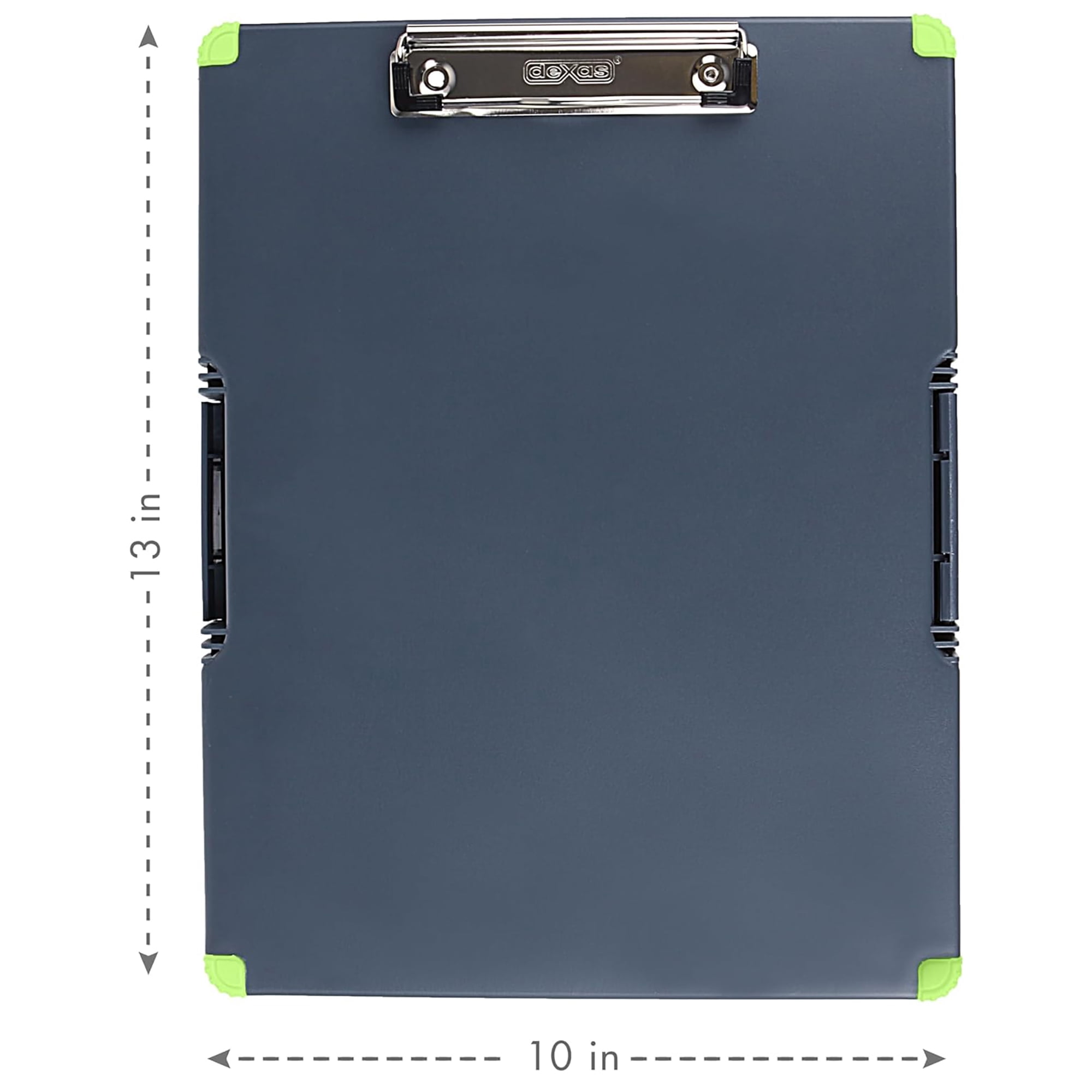 Dexas Duo Clipcase, Double Sided Clipboard Design, 13” x 10", Gray/Green