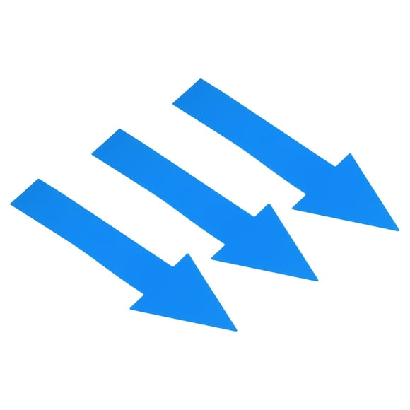 Uxcell 8x2" Arrow Sticker PVC Directional Sign Adhesive Removable Floor Decal Blue 10Set / 30Pieces