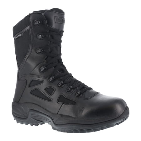 

Reebok Work Womens Rapid Response Rb 8 Inch Waterproof Soft Toe Side Zip Work Safety Shoes Casual