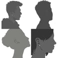 thumbnail image 4 of Ensemble de 6 Paires de Boucles d'Oreilles Clous pour Hommes et Femmes en Acier Inoxydable Noir et Transparent Rond Cubique, 4 of 5