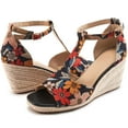 thumbnail image 6 of Ecetana Women's Wedge Sandals Open Toe Espadrilles Platform Sandals with Ankle Strap, 6 of 6