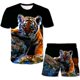 thumbnail image 1 of Conjuntos de ropa de tigre para niños y niñas, camisetas bonitas de verano, pantalones cortos de 1 a 14 años, 2 uds. De ropa, trajes de moda informal para niños, trajes 12M Gao Jinjia LED, 1 of 2
