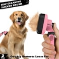 thumbnail image 4 of 3PCS Self Cleaning Slicker Brush & Pet Grooming Rake & Flea Comb for Dogs,Cats and Horses | Double-Sided Dematting Comb & Skin Friendly Deshedding Grooming Tool | Pet Supplies (Light Pink), 4 of 14
