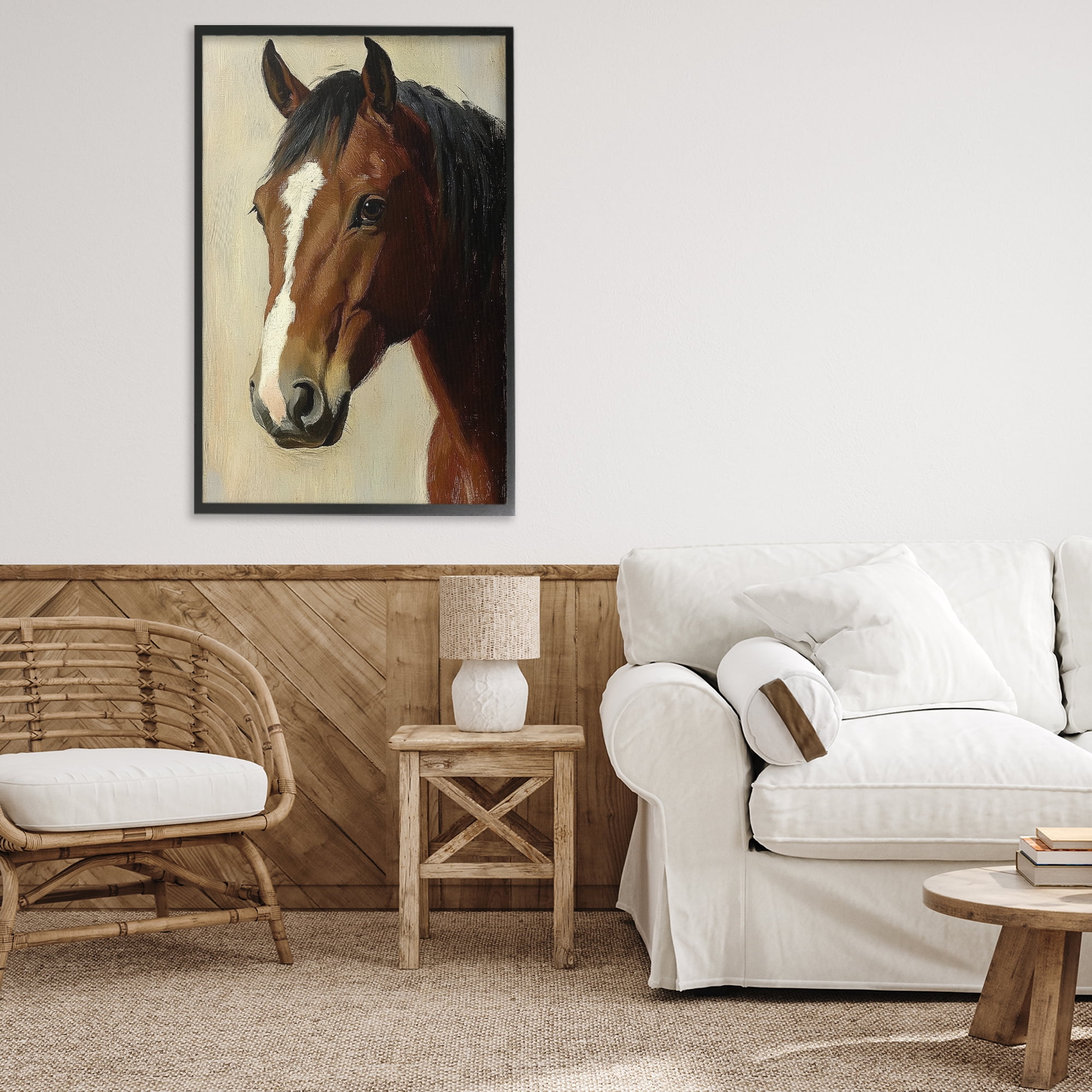 Stupell Industries Beautiful Brown Horse Portrait Black Framed Giclee Art, design by Petal Prints Design