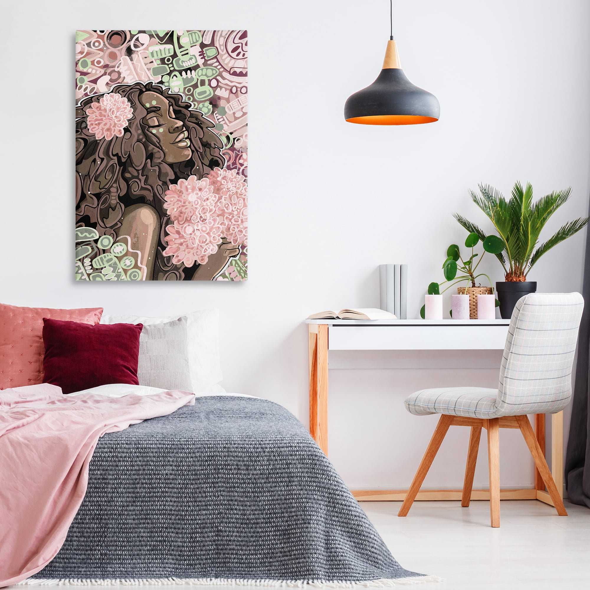 Stupell Industries Expressive Patterned Woman Novelty Painting Gallery Wrapped Canvas Art Print Wall Art, 30 x 45