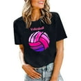 thumbnail image 1 of Fgnfyis T-Shirts Femmes T-Shirts de Volleyball Équipe de Volleyball Tee Tops Graphiques Volleyball Décontracté Manches Courtes T-Shirts Femmes Tops d'Été Noir P, 1 of 3