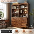 thumbnail image 5 of Aheaplus 23.6" Closet Drawers System, Wood Closet Organizer System with 3 Drawers, Modular Walk-in Closet Storage Unit, Rustic Brown (23.6" L x 13.8" W x 71" H), 5 of 14