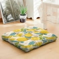 thumbnail image 4 of Floral Lemon Meditation Pillow&nbsp;- 22x22 Inch Large Seat Cushion, Dutch Velvet, Lemon Blossom Print for Yoga & Relaxation, 4 of 7