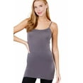 thumbnail image 3 of ShezPretty Womens & Juniors Basic Solid Long Length Adjustable Spaghetti Strap Camisole Tank Top (4PK - Small, Charcoal Grey/Black/Charcoal Grey/Black), 3 of 5