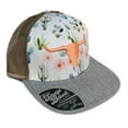 thumbnail image 2 of John Deere Women's Farm Girl Floral Print Steerhorn Mesh-Back Ball Cap White One Size, 2 of 2