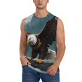thumbnail image 1 of Balery Forest River Bald Eagle Camisetas sin mangas para hombre, absorbe la humedad y protege contra el mal olor.-X-Large, 1 of 7