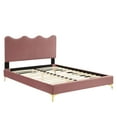 thumbnail image 3 of Modway Lit Plateforme Double Moderne en Velours de Performance - Rose Poudré, 3 of 12