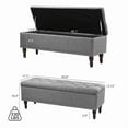 thumbnail image 3 of Dycanpo 50.8" Linen Storage Ottoman Bench Storage Chest for Bedroom,Entryway - Light Gray, 3 of 11