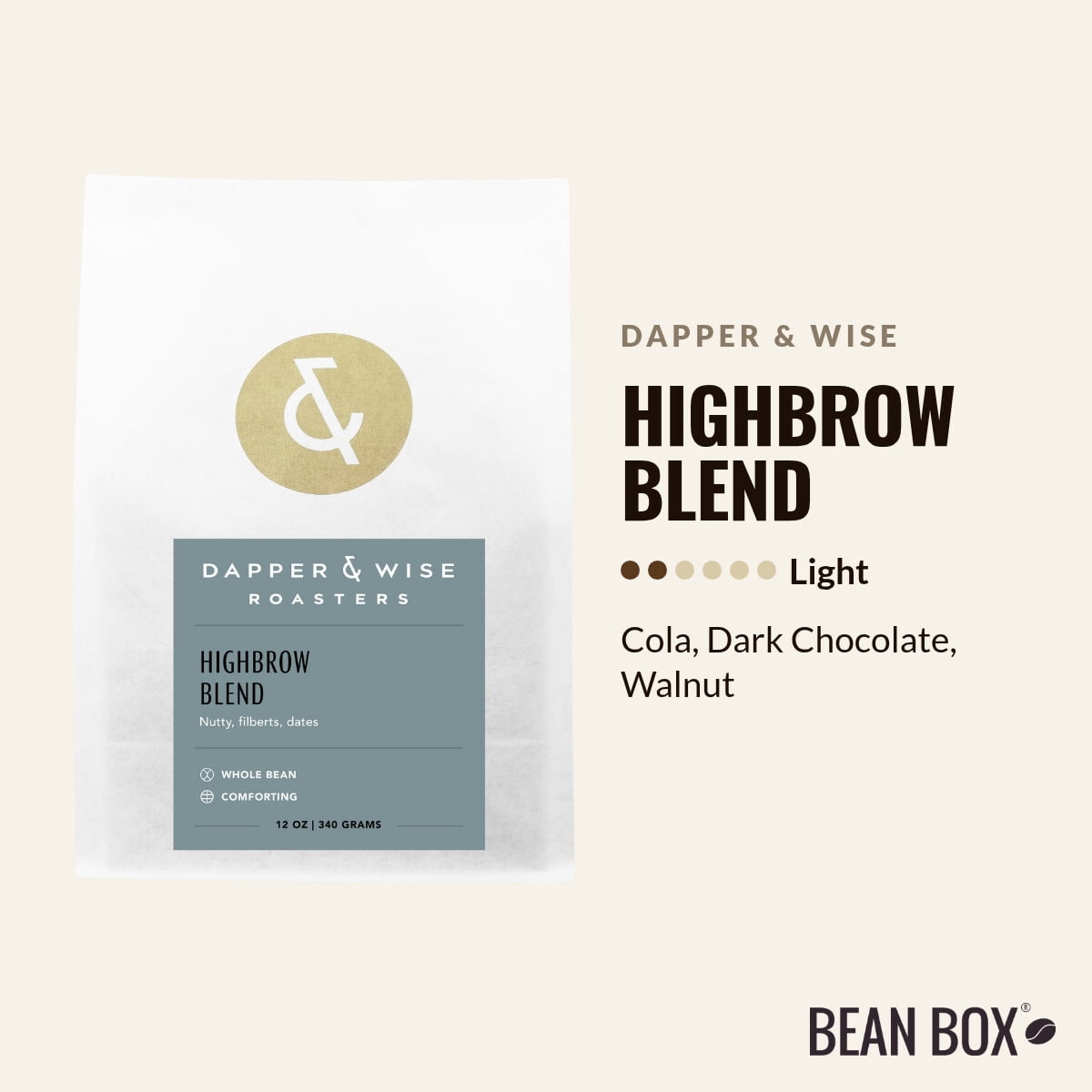 Highbrow Blend - Roasted by Dapper & Wise - Whole Bean Coffee - 2lb Bag