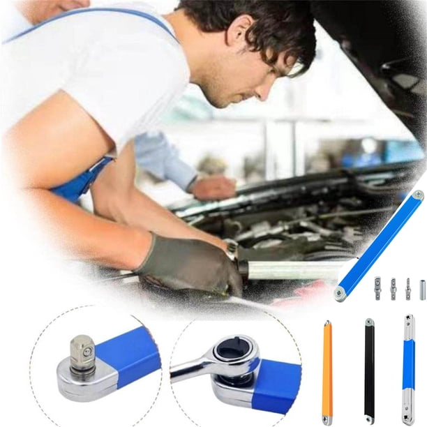 Llave de extensión acodada, herramienta multifuncional, trinquete, diseño compacto, para mecánica, reparación de automóviles, uso intensivo, accesorio automotriz