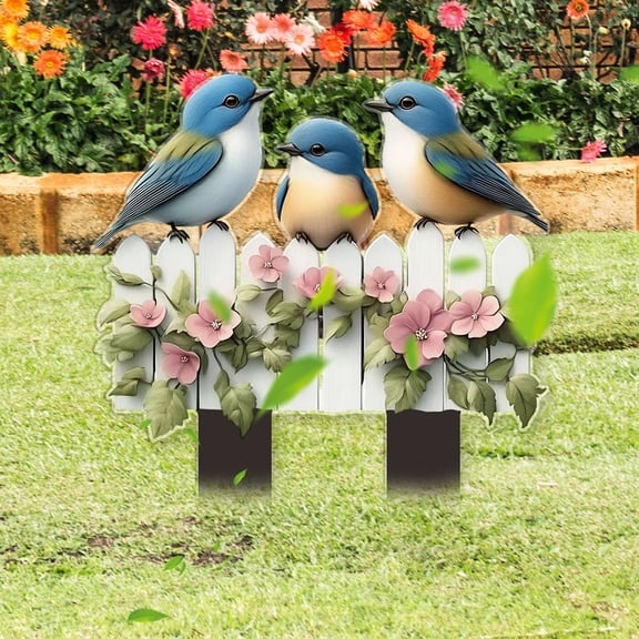 Nkmbld Outdoor Garden Statues Waterproof Decorative Bird Garden Stakes Yard Art for Spring Lawn Patio Wall Decor, 2D Flat Acrylic Yard Decor