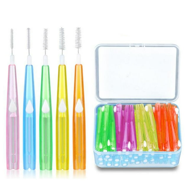 Amdohai 60pcs Toothpick Interdental Brushes Tooth Flossing Head Oral Hygiene Brush Optional Sizes