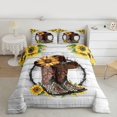 thumbnail image 2 of Feelyou Rustic Cowboy Boot Full Size Comforter Sets, Sunflower Floral Bedding Sets, 3pcs, 2 of 8