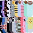 thumbnail image 4 of ToBeInStyle Girls' and Women's Pack of 6 Pairs Low Cut Random Animal Print Assortment Ankle Socks - Size 4-6, 4 of 5