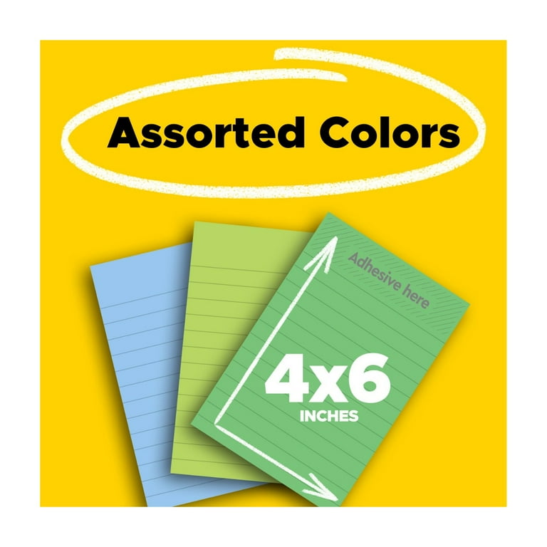 Post-it Super Sticky Notes, Lined, 4" x 6", Assorted Greens and Blues photo 2