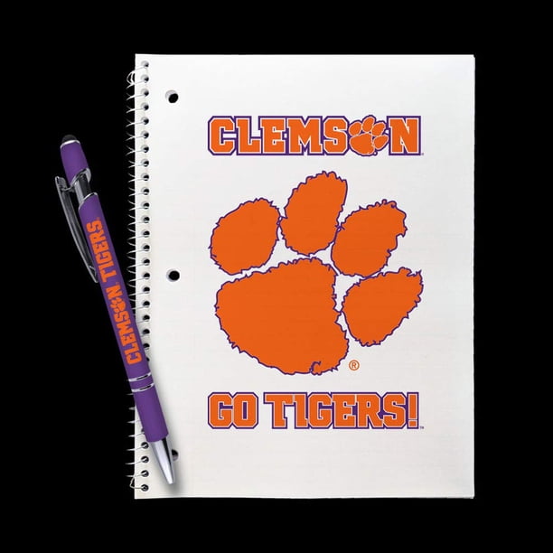 Set de regalo con bolígrafo de felicitación Clemson Tigers, cuaderno en espiral con bolígrafo