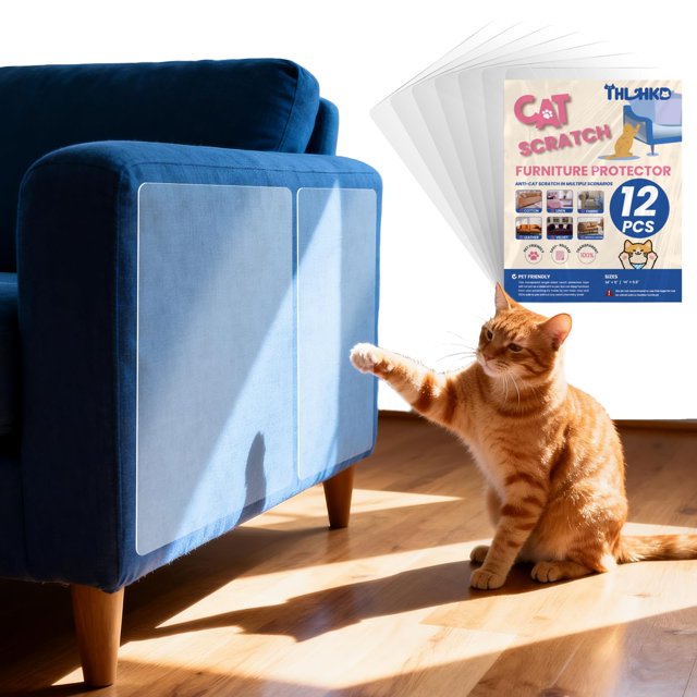 Protector de muebles THLHKD Cat Scratch, 12 unidades, transparente