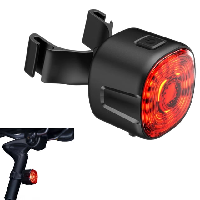 Syzplnwy Smart Brake Sensing Bike Tail Light - USB Rechargeable, IP66 Waterproof, 6 Bright Red LED Modes for Night Riding Safety, 1Pc