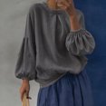 thumbnail image 2 of CONZONE Womens Sweatshirts Puff Sleeve Knit Tops for Women Fall Winter Pullover Clothes, 2 of 4