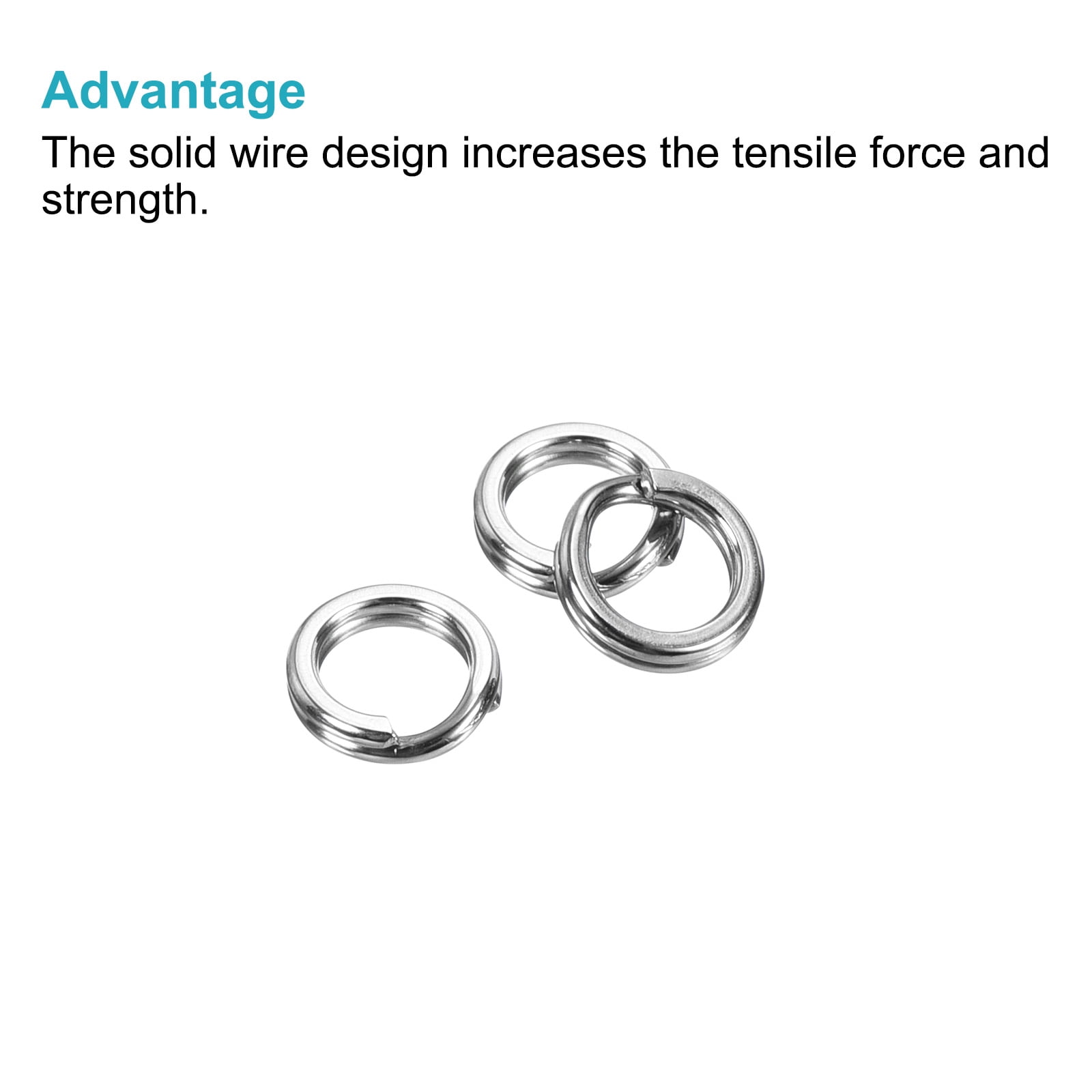 Unique Bargains Waterproof Fishing Split Rings Double Flat Ring Lure Connector 0.7mm x 5mm