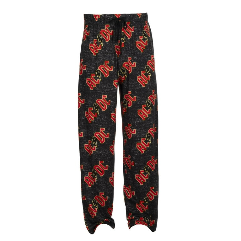 Men s AC DC Graphic Sleep Pants Poly Spandex Band Pajama Bottoms Up to 2XL Walmart