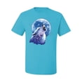 thumbnail image 2 of Wolf Howling at the Moon | Mens Animal Lover Graphic T-Shirt, Light Turquoise, 2XL, 2 of 3