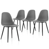GVN Kitchen Chair, Dinner Chairs,Dining Chairs Set of 4 with Black Metal Legs-Gray