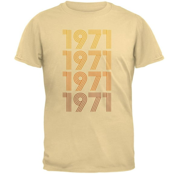 Retro Vintage Flashback Paralines Birthday 1971 Mens T Shirt Yellow Haze 3X-LG
