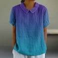 thumbnail image 2 of ibuvkizy Womens Tops Short Sleeve Shirts for Women,Women's Ladies Fashion Casual Cropped Printing Cotton Loose Shirt Blouse Top,Plus Size Blouses Shirts,Summer Casual Graphic Tees, 2 of 5
