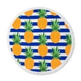 thumbnail image 1 of Weddingstar Personalized Round Beach Towel - Pineapple Pattern, 1 of 3