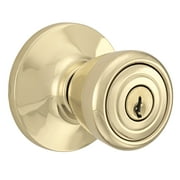 Brinks Keyed Entry Tulip Style Doorknob, Polished Brass Finish