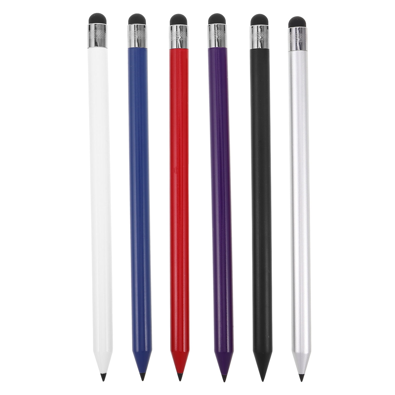 LOLIPPYY 6-Pack Stylus Pens for Tablets and Smartphones Assorted Colors Dual-Use Pen for Smooth and Precise