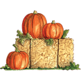 thumbnail image 2 of Pumpkins on Hay Bale Yard Art Decoration, 2 of 2