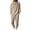 Khaki, variant on Mens Linen Sets 2 Piece Outfits Hooded Henley Shirt Matching Lightweight Lounge Pants Linen Sets Beach Fashion Suit