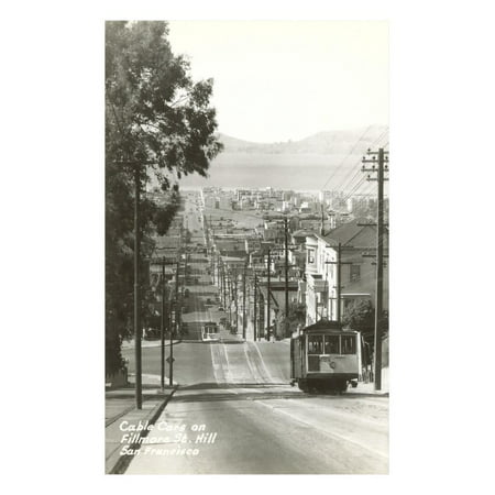 Cable Cars, Fillmore Street, San Francisco, California Print Wall