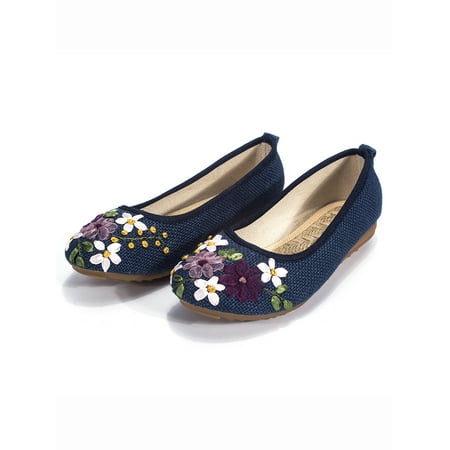 

FUTATA Womens Flats Classic Round Toe Flat Shoes Floral Ballet Shoes Slip On Casual Driving Loafers Platform Shoes Low Heels-4-10 Size