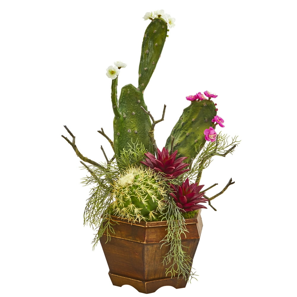 Nearly Natural 26in. Mixed Cactus Artificial Plant in Decorative