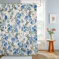 thumbnail image 4 of Shower Curtain Blue Floral Shower Curtains for Bathroom Decor, Waterproof Polyester Shower Curtain Set with Hooks, Extra Long 72" x 96" Watercolor Wildflowers, 4 of 9