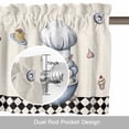 thumbnail image 6 of Kitchen Chef Dwarf Valance Curtain for Windows Desserts Donuts Ice Cream Black Plaid Rod Pocket Curtain Valances Short Window Treatments Panels for Kitchen Bathroom Laundry Room Basement 42 x 12 Inch, 6 of 9