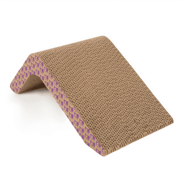 SmartyKat Scratch Ladder, Angled Corrugated Cat Scratcher for Cats & Kittens, Features Catnip Infusion Technology, Recycled Material, Brown