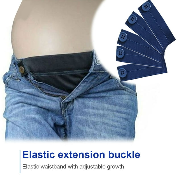 Belly Band Comfortable Maternity Pants Extender Pant Button Extenders Waistband Clothes Extension Washable Jeans Accessory deep blue