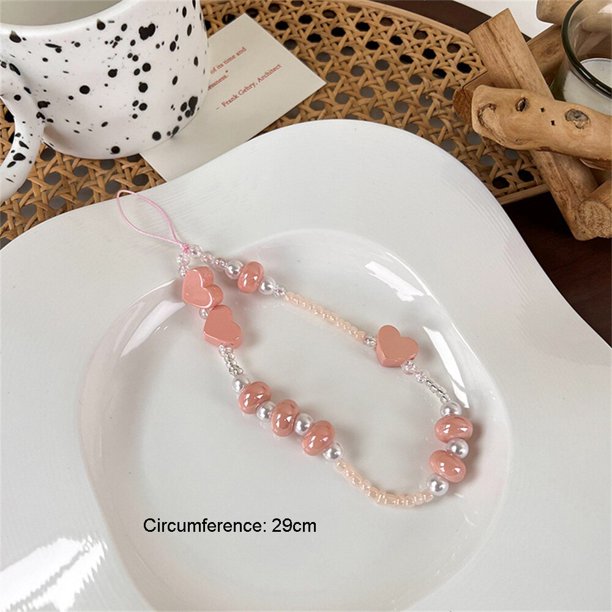 Fashion Colorful Acrylic Beads Mobile Phone Chain For Girls Cellphone Strap Anti-Lost Lanyard Hanging Cord Jewelry AccessoriesRussian Federation He Qiyong unisex