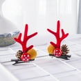 thumbnail image 4 of Inteprter Bonita pinza para el pelo navideña disponible en para fiestas, regalos de Navidad, horquilla navideña Kits de decoración para fiestas rojo Cuerno del ciervo, 4 of 6
